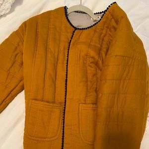 Mo Vint New York mustard teddy jacket